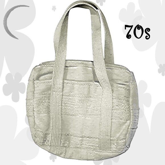 Vintage Handbags - Cotton Cloth Purse Boho Cottagecore 70s Vintage Hippie Bag